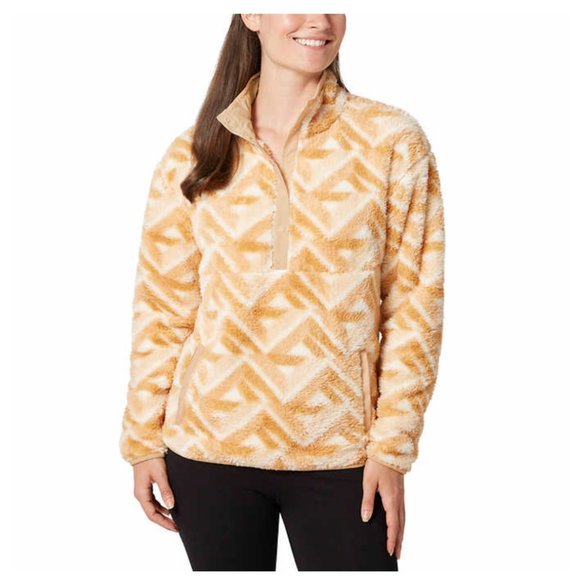 🌸  NWT Hurley Ladies' Snap Plush Pullover in Orange (size L - XL - 2X) - Picture 1 of 7